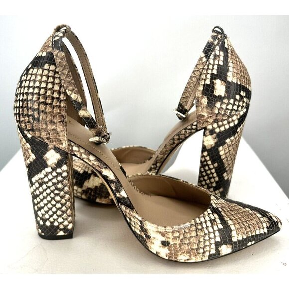 Aldo Nicholes Heels Snake Skin Print Leather Block Heel Pumps Womens Size 6.5 - Picture 4 of 9